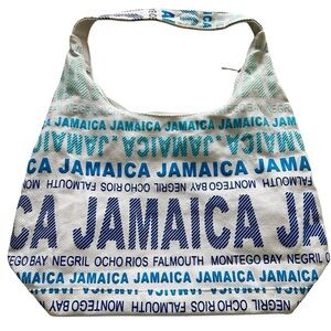 Robin Ruth Blue and White Canvas Jamaica Print Tote Bag
